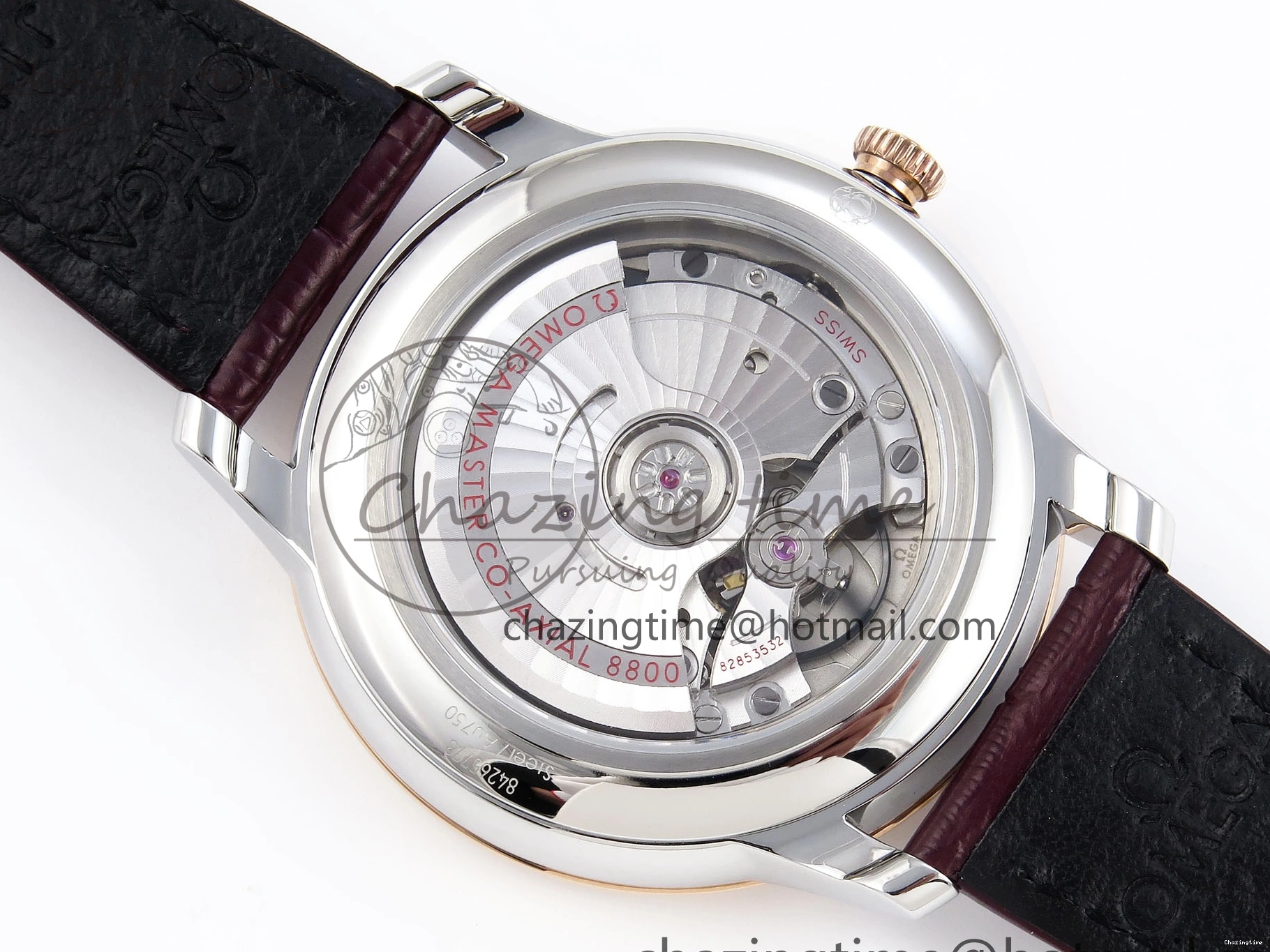 0223 Minimalist De Ville Power Reserve RG MKF 1:1 Best Edition RG Textured Dial on Brown Leather Strap A 7749